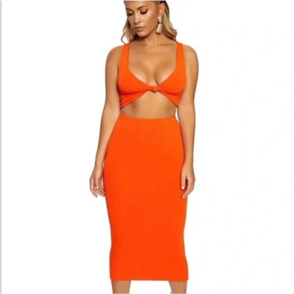 NWT Naked Wardrobe Bold Orange Skirt